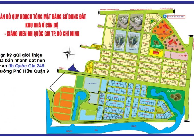 Chuyên mua bán đất khu dự án Đại Học Quốc Gia 245,đường Gò Cát,phường Phú Hữu,Quận 9. Giá tốt nhất.
