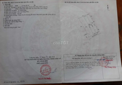 CHÍNH CHỦ bán đất tại Ấp mới 2, Đường Tỉnh lộ 824, Xã Mỹ Hạnh Nam, Huyện Đức Hòa, Long An.