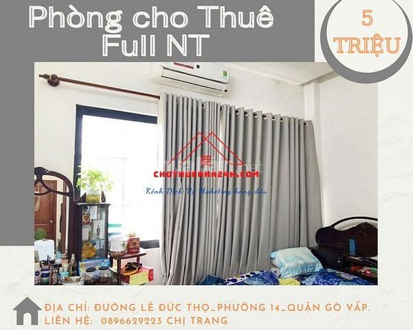 Cho Thuê Phòng gần Sân Bay chất lượng tốt FULL NT Lê Đức Thọ, Q Gò Vấp. HCM 5tr/tháng