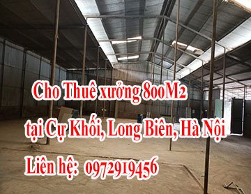 Cho Thuê xưởng 800M2 tại Cự Khối, Long Biên, Hà Nội
