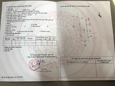 Cần bán mảnh đất tại ngõ Phố Lý Quốc Bảo- Nhị Châu TP Hải Dương.