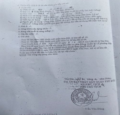 Chính Chủ Bán Đất Thổ Cư Tại  520/69 Quốc Lộ 13, P Hiệp Bình Phước, Quận Thủ Đức - Thành phố Thủ Đức