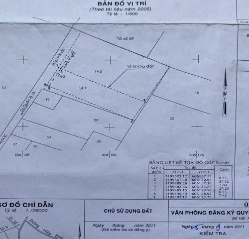 Chính Chủ Bán Đất Thổ Cư Tại  520/69 Quốc Lộ 13, P Hiệp Bình Phước, Quận Thủ Đức - Thành phố Thủ Đức