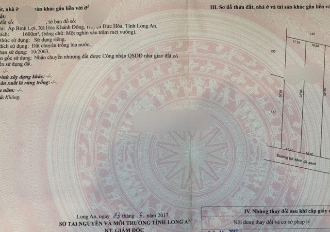 Bán đất đường N2, ngay cầu Kênh Ranh, xã Hoà Khánh Đông, Đức Hòa, Long An.