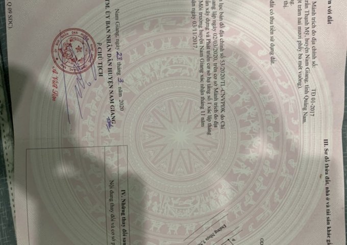 Chính chủ Bán đất KDC Thạnh Mỹ , Huyện Nam Giang, Quảng Nam