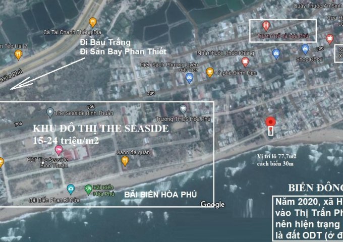 Bán lô đất thổ cư biển Hòa Phú 77m2 , giá bán 1.2 tỷ đón đầu dự án Đức Phú Gia