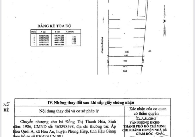 Bán lô đất hẻm xe hơi 274 Nguyễn Văn Tạo Long Thới Nhà Bè-92.8 m2 -Giá 3,6 tỷ
