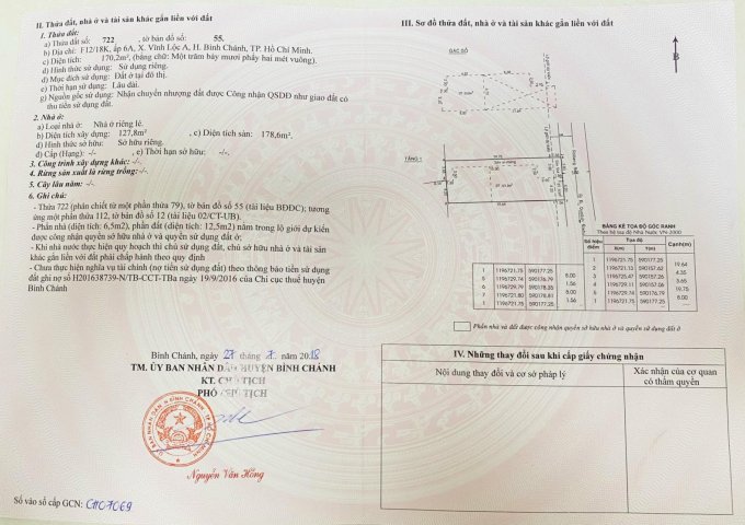 Chính chủ cần bán nhà xưởng đẹp ở Vĩnh Lộc A , Huyện Bình Chánh , HCM