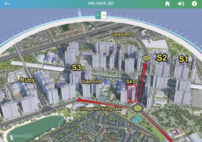 cần bán căn hộ thuộc phân khu Tòa S4.02 phân khu Sapphire 4 Vinhomes Smart City.