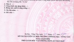 CHÍNH CHỦ CẦN BÁN NỀN ĐẤT SAU TRUNG TÂM HÀNH CHÍNH HUYỆN ĐẤT ĐỎ, TỈNH BÀ RỊA - VŨNG TÀU.