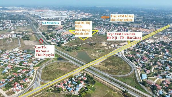  Bán đất nền dự án tại khu đô thị Yên Bình, Phổ yên, Thái Nguyên giá 25 tr/m2