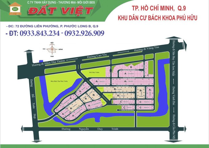 Bán hạ giá đất lô siêu đẹp KDC Bách Khoa,Nguyễn Duy Trinh,P.Phú Hữu,Q9,LH 0933843234