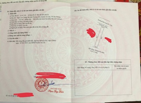 Bán đất tại Ngã Ba An Tràng, thị trấn Trường Sơn, An Lão, Hải Phòng.