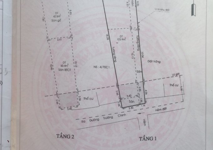 Ban nhà hẻm Đông Hưng Thuận 42 chinh chu 4,55 tỷ- 126 m2