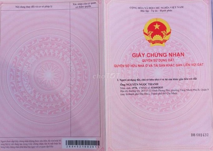 CHÍNH CHỦ BÁN NHÀ CẤP 4 GẦN CÔNG TY SAMSUNG - KCN CAO TPHCM, HẺM XE HƠI VÀO TẬN NƠI.