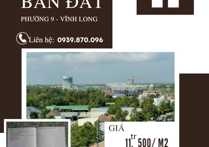 Bán đất 121,4 m2 tại Phường 9, Thành Phố Vĩnh Long
