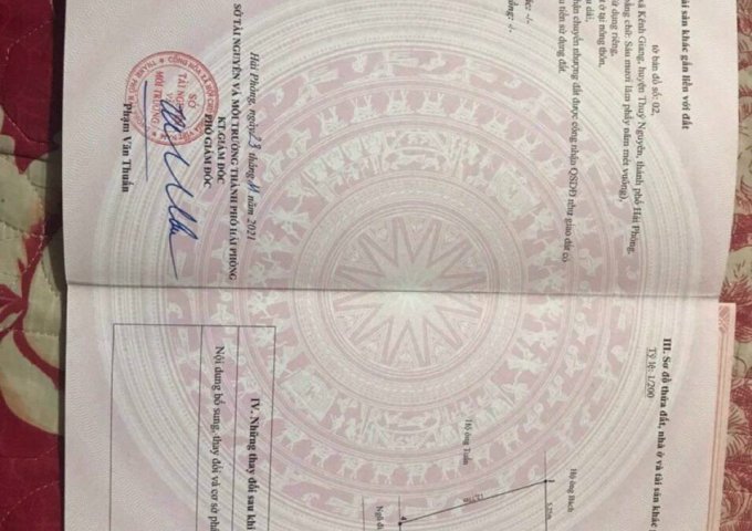 Bán lô đất Thôn 2 Mỹ Giang - Kênh Giang - Thuỷ nguyên - Hải Phòng