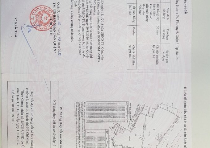 Bán đất nền dự án tại Đường Hoàng Sa, Quận 3,  Hồ Chí Minh diện tích 2,500m2  giá 700 Tỷ