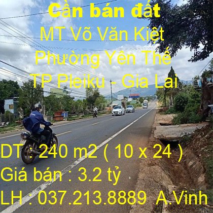 Cần bán đất Võ Văn Kiệt, Phường Yên Thế, Thành phố Pleiku, Tỉnh Gia Lai