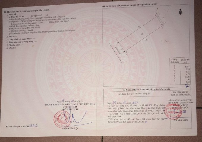 Chính chủ bán 2 mảnh đất tại Long Bình, Biên Hòa, Đồng Nai LH 0976288666