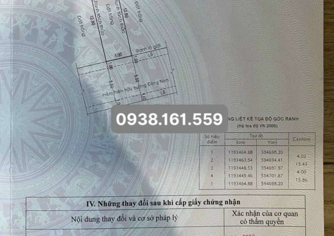 Bán lô đất 43 Đỗ Thừa Luông, P. Tân Quý 