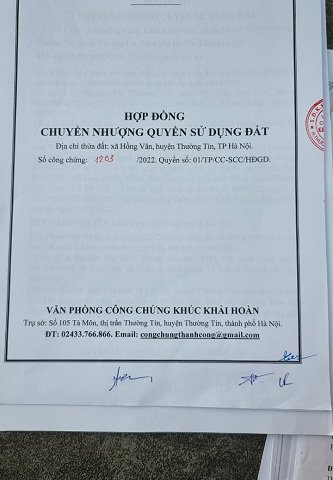 Chính Chủ Bán Đất Gần Chợ Xâm Xuyên- Hồng vân- Hà Nội