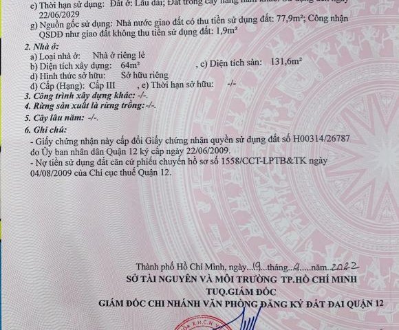 Cần bán nhà hẻm ĐHT41 phường Tân Hưng Thuận , Quận 12