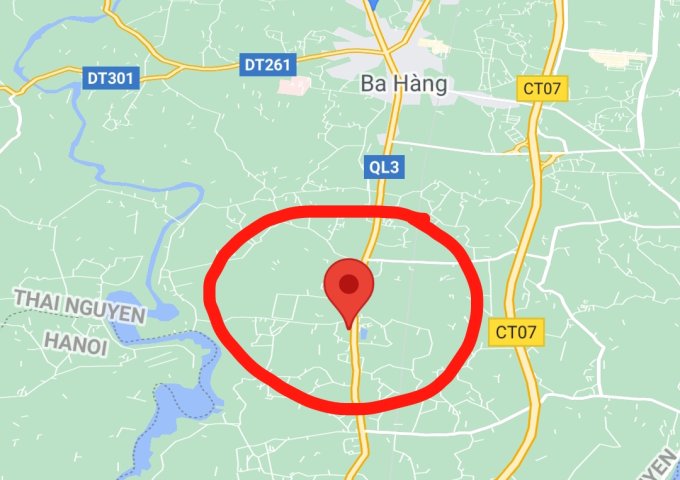 Cần bán 100m2 đất thổ cư TP Phổ Yên, Thái Nguyên đường Ô tô gần QL3