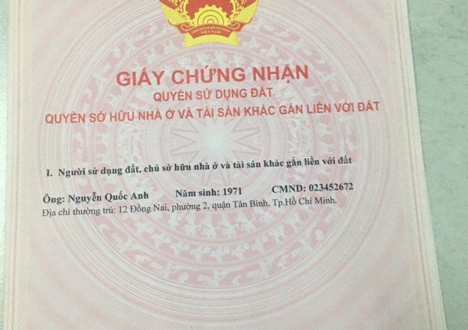 Hot Hot Chính Chủ Cần Bán Căn Nhà Đẹp 2 Mặt Tiền Đường Đồng Nai, Phường 2, Tân Bình