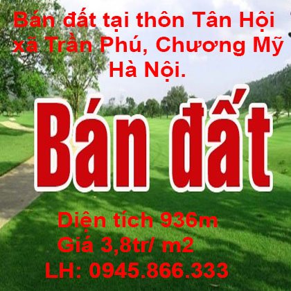 Bán đất tại thôn Tân Hội, xã Trần Phú, Chương Mỹ, Hà Nội