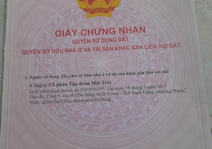 Chính Chủ Cần Bán Lô Đất diện tích 100m2 tại Mai Chí Thọ , Hoà Xuân . Cẩm Lệ, Đà Nẵng.