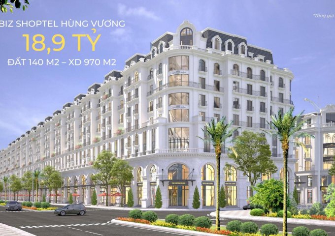 Mặt phố Shophouse Hùng Vương 42m, 9 tầng, trung tâm, gần biển, dự án Seaside, Tuy Hòa.  