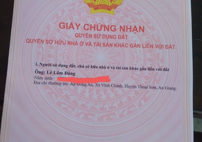Bán Gấp Nền KĐT TNR Thoại Sơn, An Giang