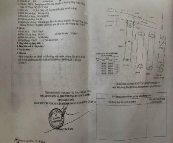 CẦN BÁN NHÀ Phường Đông Hưng Thuận - Quận 12 - TPHCM.