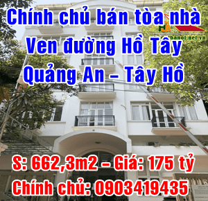 Chính chủ bán nhà ở ven đường Hồ Tây, Quận Tây Hồ, Hà Nội