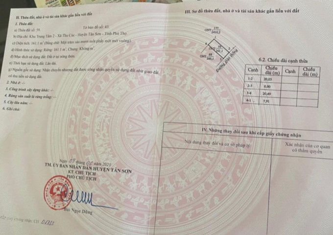 CHÍNH CHỦ CẦN BÁN LÔ ĐẤT ĐẸP NGAY TRUNG TÂM 2 THU CÚC, HUYỆN TÂN SƠN, PHÚ THỌ