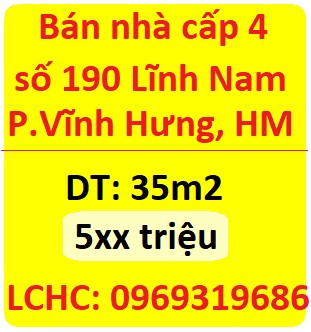 Chính chủ bán nhà C4 có 2 gác sép 190 Lĩnh Nam, P.Vĩnh Hưng, Hoàng Mai, 5xxtr; 0969319686