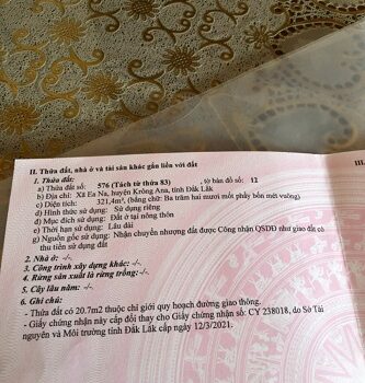 CHÍNH CHỦ CẦN BÁN ĐẤT Ở XÃ EANA, H.KRÔNG ANA, ĐĂK LĂK