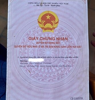 Siêu Phẩm full thổ cư tại trục chính đường 4C Quảng Thái Quảng Xương Thanh Hóa.