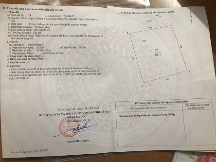 Chính chủ bán nhà Đê La Thành Giảng Võ Ba Đình Hà Nội 0966694139