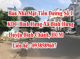 Nhà 1 Chủ Từ Đầu - Cần Bán Nhà Mặt Tiền Đường Số 1 - KDC Bình Hưng Xã Bình Hưng Huyện Bình Chánh