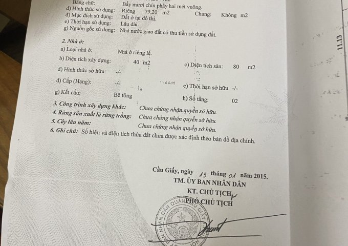 Chính chủ cần bán nhà số 8 ngách 1 ngõ 106 Hoàng Quốc Việt, Cầu Giấy, Hà Nội.