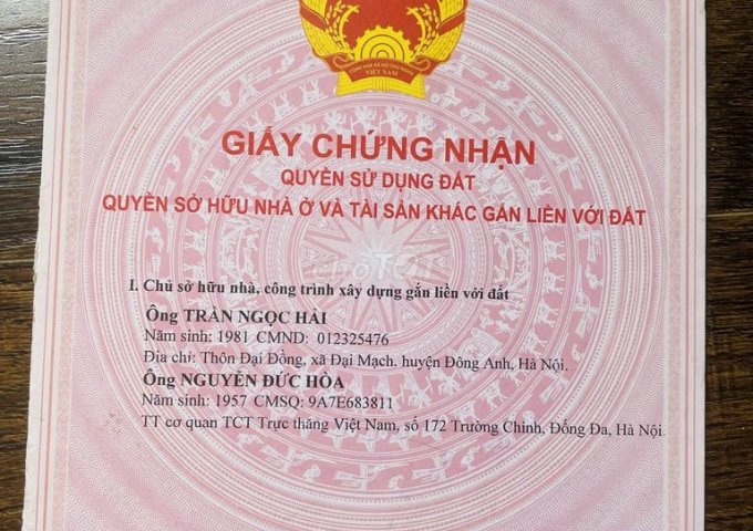 Chính chủ bán 397 m2 đất thổ cư, vuông đẹp tại Thanh Sơn, Xã Minh Phú, Huyện Sóc Sơn, Hà Nội