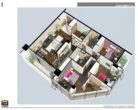 Chính chủ cần bán căn hộ VIP nhất dự án Diamond Flower Tower ngay tại ngã tư Lê Văn Lương