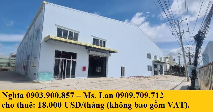 Cho thuê văn phòng - nhà xưởng mới 100% mặt tiền đường Mỹ Hạnh Nam, Đức Hoà - 0909 709 712