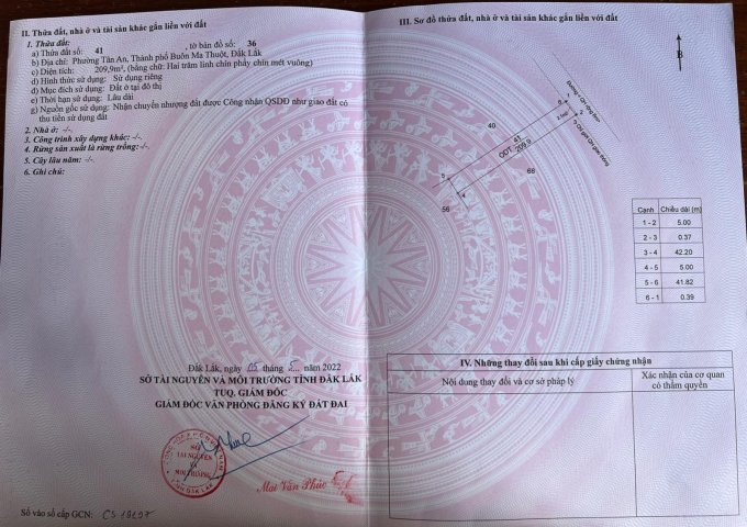 CHÍNH CHỦ CẦN BÁN LÔ ĐẤT ĐẸP NẰM HẺM 31 ĐƯỜNG NGUYỄN VĂN LINH, PHƯỜNG TÂN AN, TP BUÔN MA THUỘT.