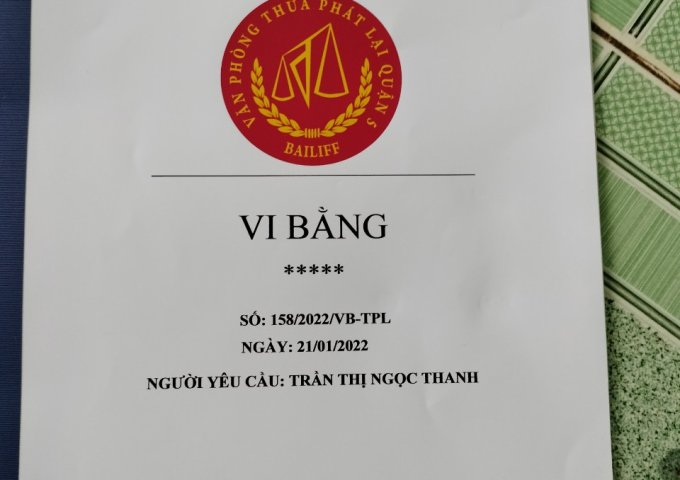 BÁN NHÀ SỐ B6/1, ẤP 2, QUY ĐỨC, BÌNH CHÁNH, HCM GIÁ 1,35 TỶ NHÀ VI BẰNG