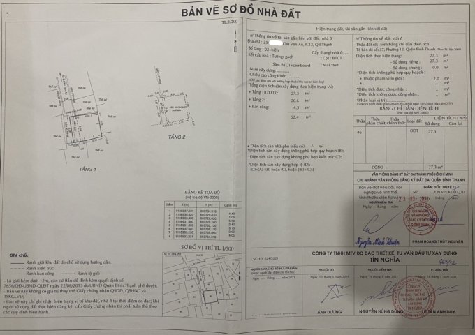CHÍNH CHỦ CẦN BÁN NHÀ 334/.../…CHU VĂN AN, P12, QUẬN BÌNH THẠNH