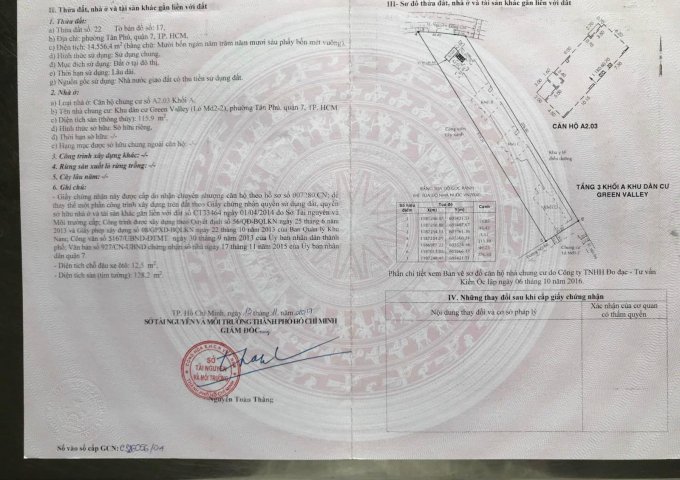 Chính chủ cần bán căn hộ góc cao cấp Tân Phú Quận 7 TPHCM