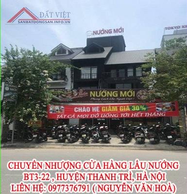 Chuyển Nhượng Cửa Hàng Lẩu Nướng, BT3-22 , Huyện Thanh Trì, Hà Nội